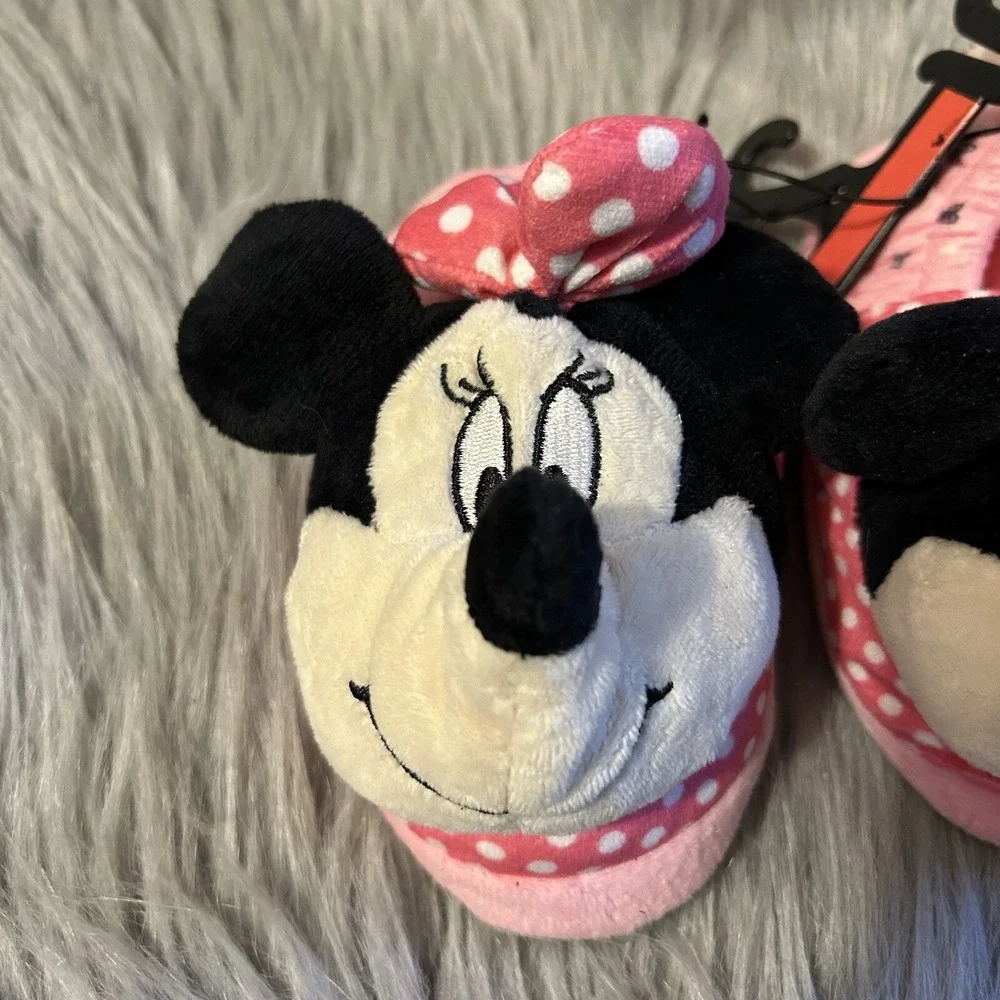 Ground Up Disney Minnie Mouse Plush Slippers Toddler Girls Size 7-8 Pink‎ Shoes
